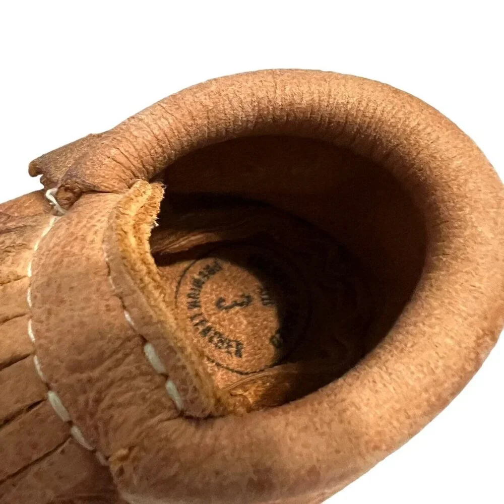 Freshly Picked Sz 3 Brown Genuine Leather Moccasins